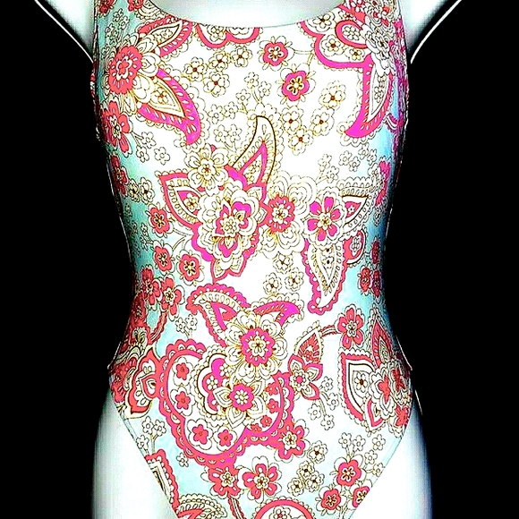 Other - Classy Pastel paisley print one piece bathing suit